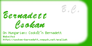 bernadett csokan business card